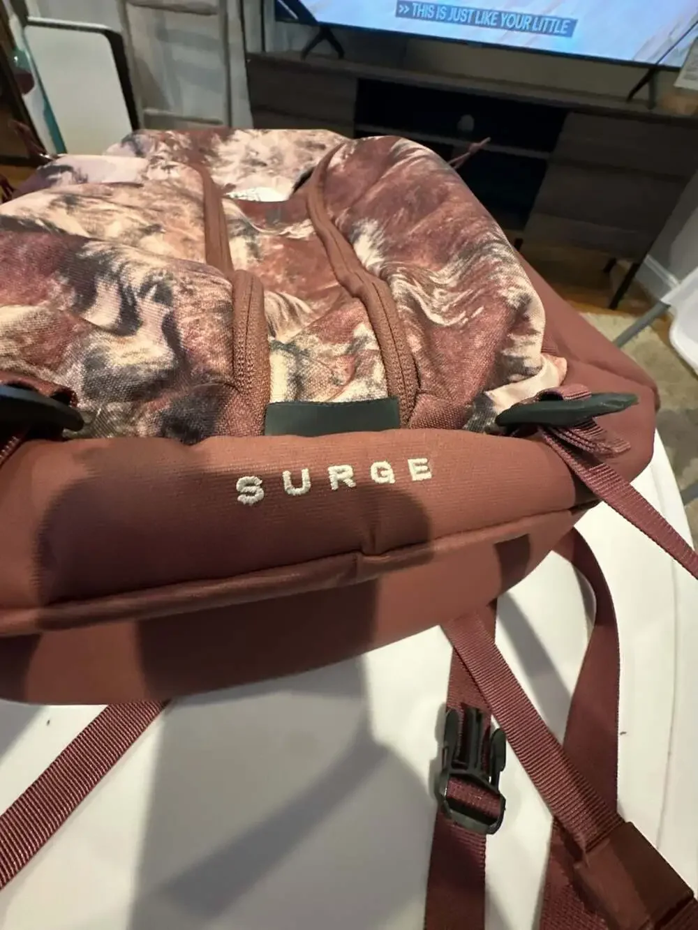 The North Face Women's Surge FlexVent Backpack Rosegold Pink Tie Dye